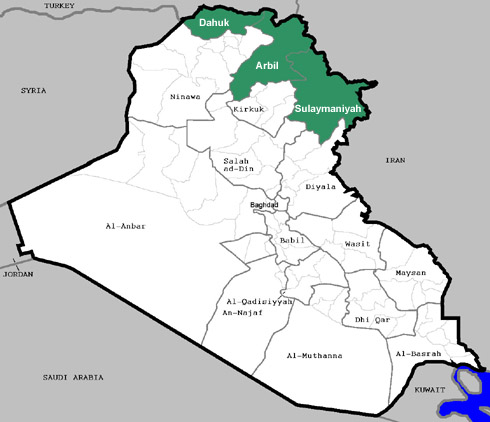 Iraq-Kurdistan-map